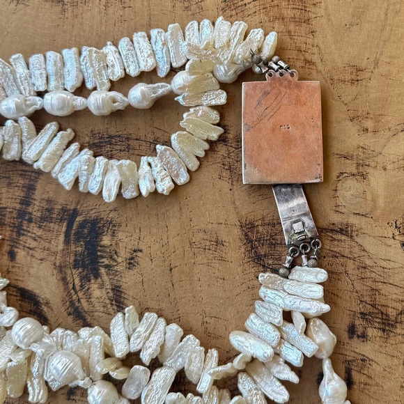 Chunky VTG White Baroque & Biwa Freshwater Pearl Multi-Strand Necklace (150g) - Picture 7 of 9